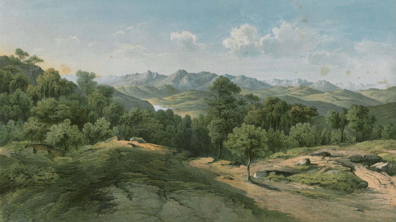 Adolph Range Il trifoglio di Humboldt 02 Adolphe Schlagintweit, The Kunda Range, in ...